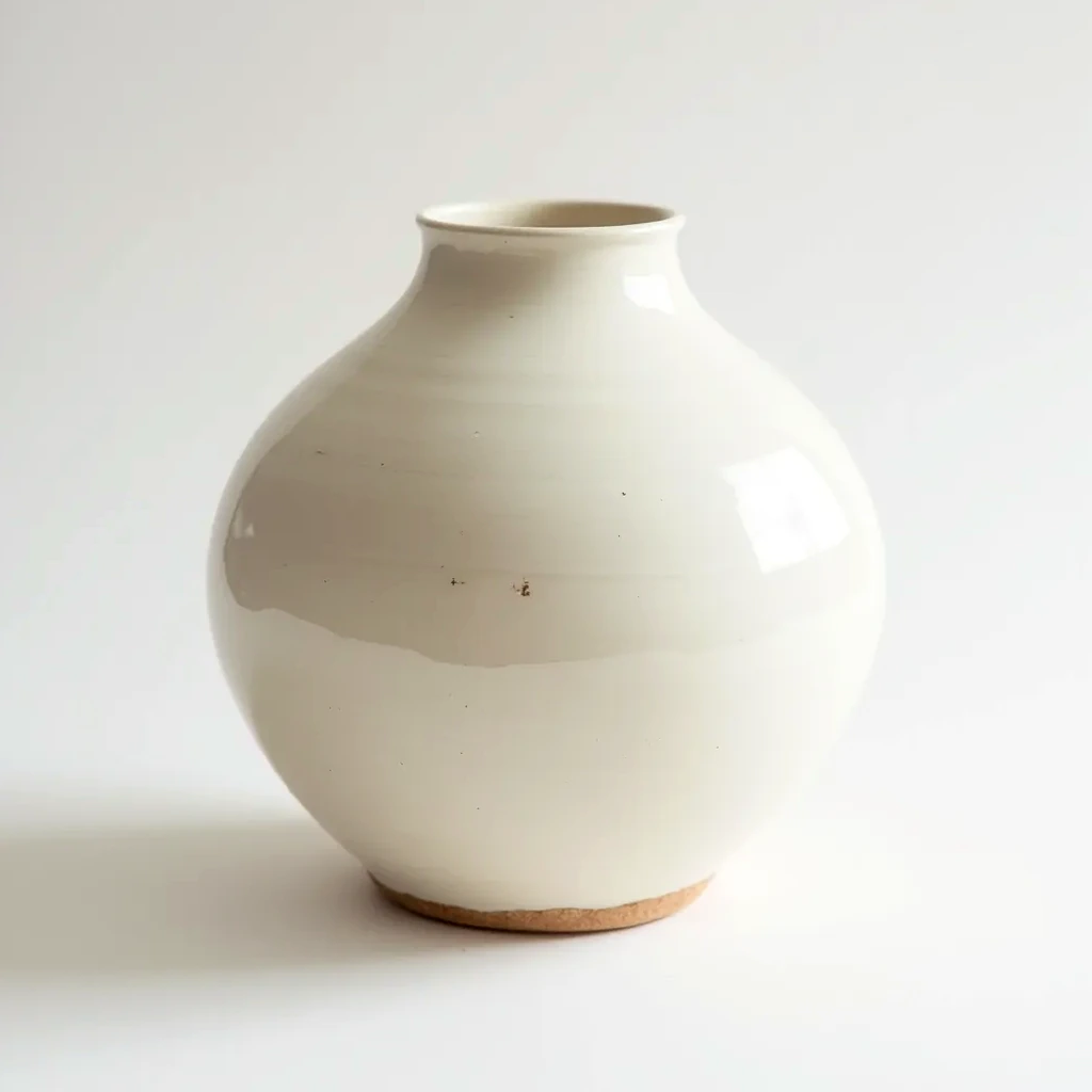 Close-up detail of ceramic lamp base texture, showing handthrown clay variations and cream glaze finish with natural light